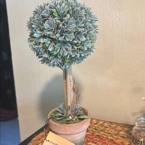 Green and Tan Faux Floral Accent Sphere topiary - Picture 11 of 11